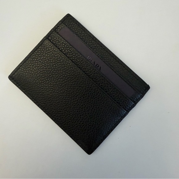 Prada Men’s Black Leather Card Holder - Picture 2 of 2